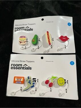 room essentials Silicone Straw Toppers - Fun Multi-Color Set